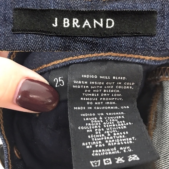 J Brand Skinny Leg Pure Dark Wash Released Hem 25 - Picture 8 of 8